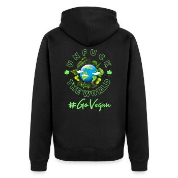 Vegan Earth Planet Environment Changement climatique - Veste à capuche bio Premium Unisexe - noir - Dos - Nico (187cm)