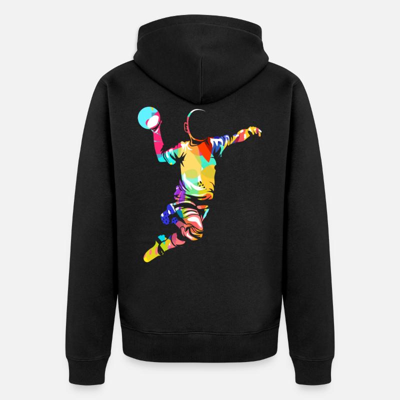 Cadeau de handball - Veste à capuche bio Premium Unisexe - noir