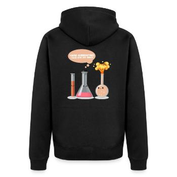 Chemise de chimie de nerd qui réagit - Veste à capuche bio Premium Unisexe - noir - Dos - Nico (187cm)