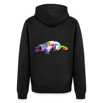 Platypus gift - Unisex Premium Organic Zip Hoodie - black - Back - Nico (187cm)