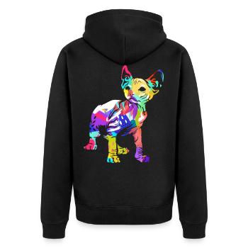 Sphynx - Veste à capuche bio Premium Unisexe - noir - Dos - Nico (187cm)