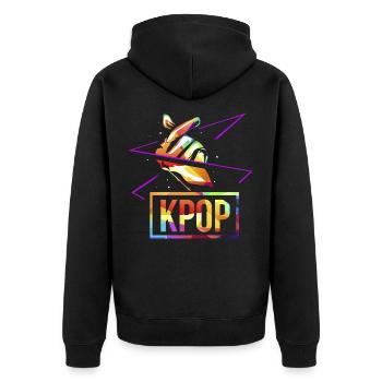 Polygone K-pop - Veste à capuche bio Premium Unisexe - noir - Dos - Nico (187cm)