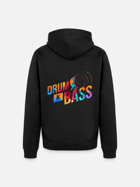 Drum n Bass - Unisex Premium Organic Zip Hoodie - black