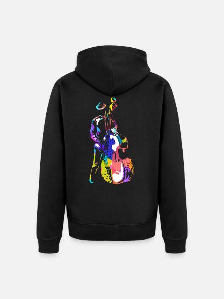 double bass - Unisex Premium Organic Zip Hoodie - black