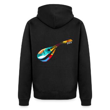 Mandoline - Unisex Premium Bio Zip Hoodie - Schwarz - Hinten - Nico (187cm)