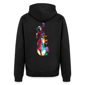 Cadeau de contrebasse - Veste à capuche bio Premium Unisexe - noir - Dos - Nico (187cm)
