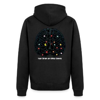 Votre cerveau sur les jeux vidéo - Veste à capuche bio Premium Unisexe - noir - Dos - Nico (187cm)