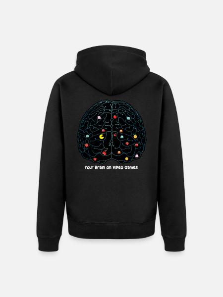 Your Brain On Videogames - Unisex Premium Organic Zip Hoodie - black