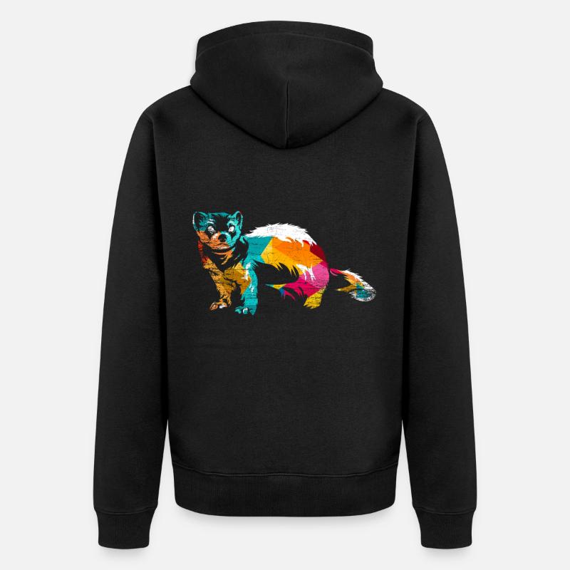 Frettchen - Unisex Premium Bio Zip Hoodie - Schwarz