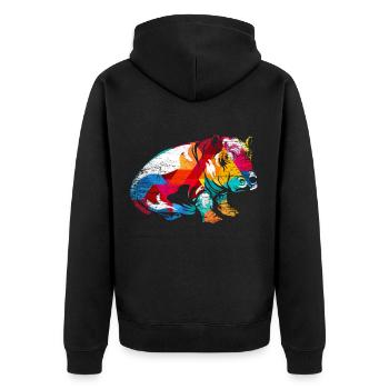 Hippopotame - Veste à capuche bio Premium Unisexe - noir - Dos - Nico (187cm)