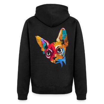 Cadeau Sphynx - Veste à capuche bio Premium Unisexe - noir - Dos - Nico (187cm)