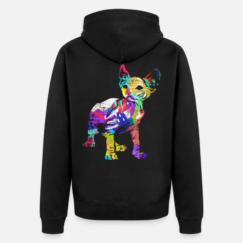 Sphynx Geschenk - Unisex Premium Bio Zip Hoodie - Schwarz