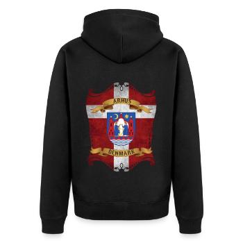 8000 Århus DKflag - Veste à capuche bio Premium Unisexe - noir - Dos - Nico (187cm)