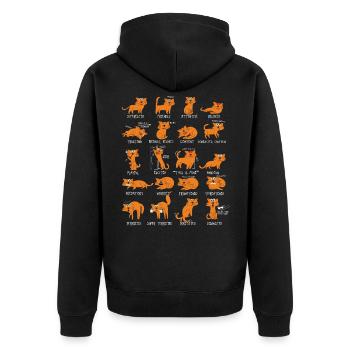 Cat Cats Gift - Unisex Premium Organic Zip Hoodie - black - Back - Nico (187cm)