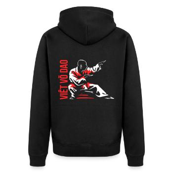 Viet Vo Dao - Unisex Premium Bio Zip Hoodie - Schwarz - Hinten - Nico (187cm)