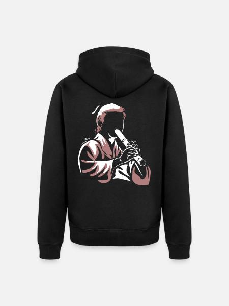 Shakuhachi Geschenk - Unisex Premium Bio Zip Hoodie - Schwarz