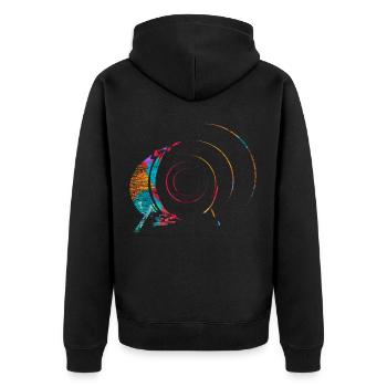 Cadeau Drum n Bass - Veste à capuche bio Premium Unisexe - noir - Dos - Nico (187cm)