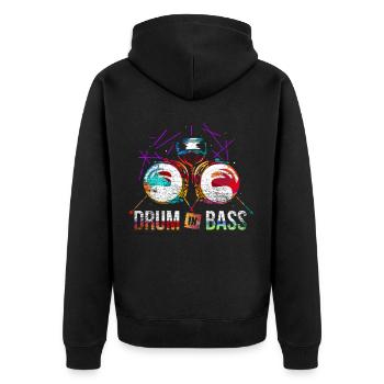 Cadeau Drum n Bass - Veste à capuche bio Premium Unisexe - noir - Dos - Nico (187cm)