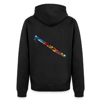 Bassoon gift - Unisex Premium Organic Zip Hoodie - black - Back - Nico (187cm)