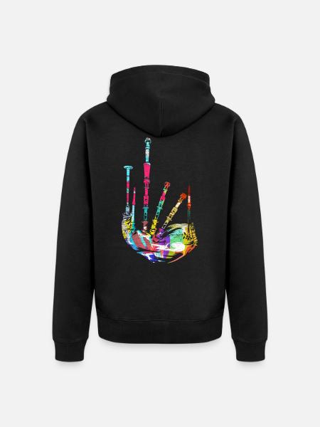 Bagpipe Gift - Unisex Premium Organic Zip Hoodie - black