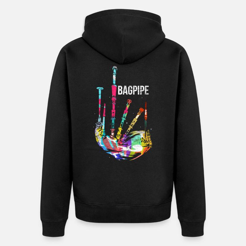 Dudelsack Geschenk - Unisex Premium Bio Zip Hoodie - Schwarz
