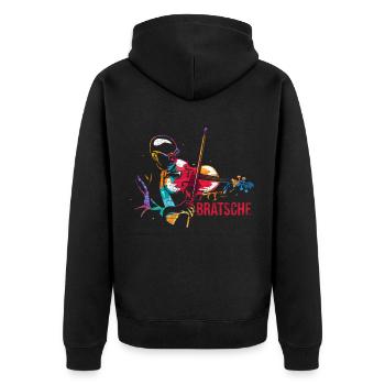 Viola Gift - Unisex Premium Organic Zip Hoodie - black - Back - Nico (187cm)