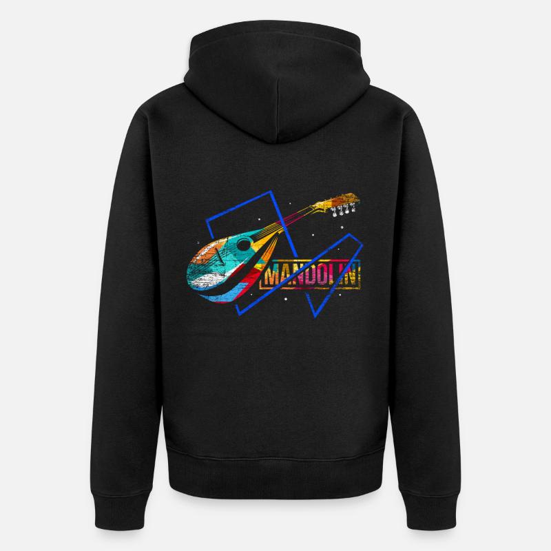 Mandoline Polygon Geschenk - Unisex Premium Bio Zip Hoodie - Schwarz