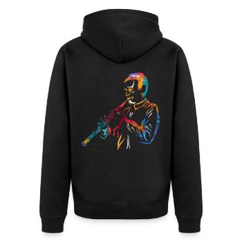 Oboe Gift - Unisex Premium Organic Zip Hoodie - black - Back - Nico (187cm)