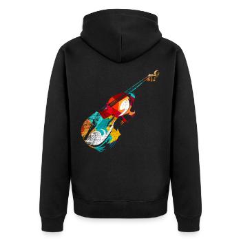 Double bass violin - Unisex Premium Organic Zip Hoodie - black - Back - Nico (187cm)