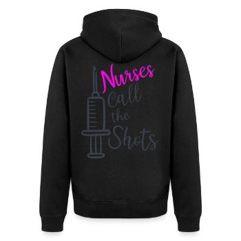 Nurse funny shirt - Unisex Premium Organic Zip Hoodie - black - Back - Nico (187cm)
