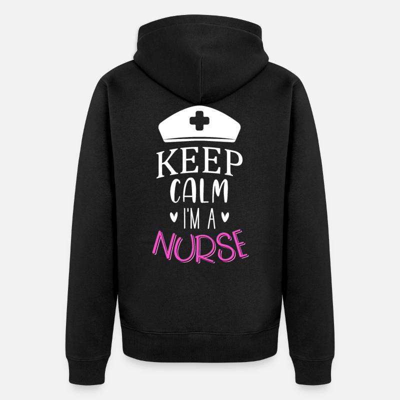 Krankenschwester - Unisex Premium Bio Zip Hoodie - Schwarz