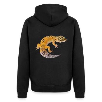 Gecko gift - Unisex Premium Organic Zip Hoodie - black - Back - Nico (187cm)