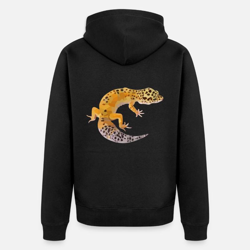 Gecko Geschenk - Unisex Premium Bio Zip Hoodie - Schwarz