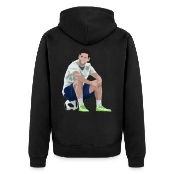 Ballon de foot - Veste à capuche bio Premium Unisexe - noir - Dos - Nico (187cm)