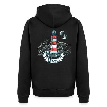 Lighthouse, international lighthouse day - Unisex Premium Organic Zip Hoodie - black - Back - Nico (187cm)