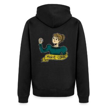 Marie Curie Physicist Gift - Unisex Premium Organic Zip Hoodie - black - Back - Nico (187cm)