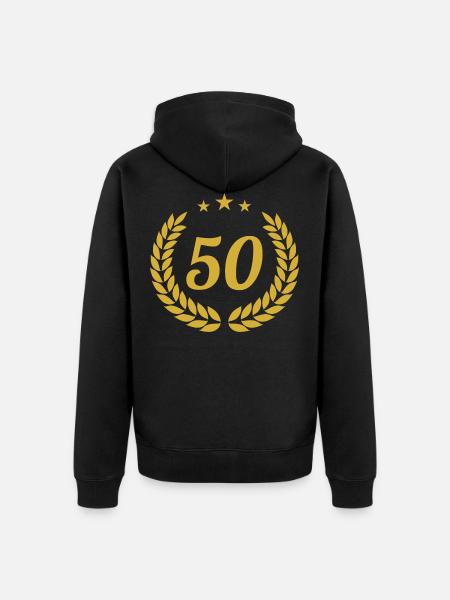 Golden Wedding 50th Anniversary - Unisex Premium Organic Zip Hoodie - black