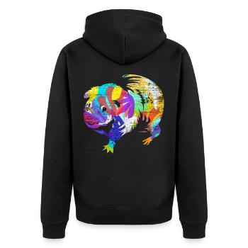 Cadeau cochon d'Inde - Veste à capuche bio Premium Unisexe - noir - Dos - Nico (187cm)