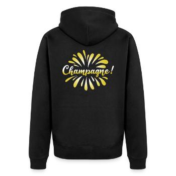 blockedTitle - Unisex Premium Bio Zip Hoodie - Schwarz - Hinten - Nico (187cm)
