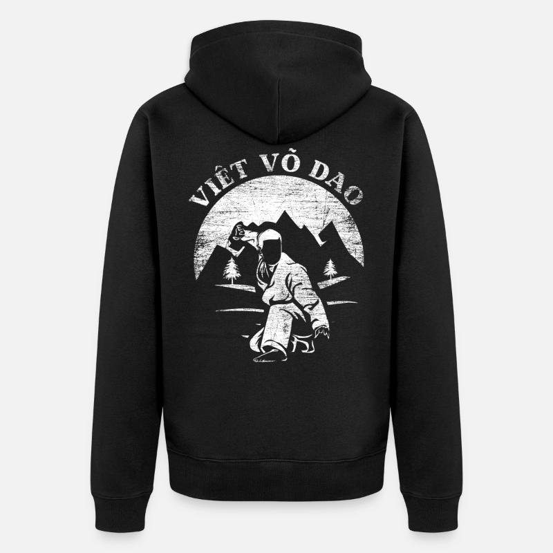 Viet Vo Dao Vovinam - Veste à capuche bio Premium Unisexe - noir