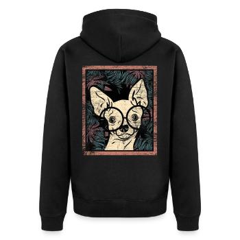 Cadeau Chihuahua - Veste à capuche bio Premium Unisexe - noir - Dos - Nico (187cm)