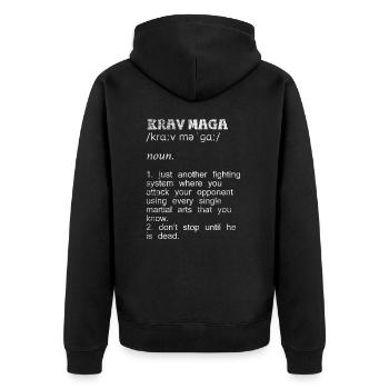 Cadeau krav maga - Veste à capuche bio Premium Unisexe - noir - Dos - Nico (187cm)
