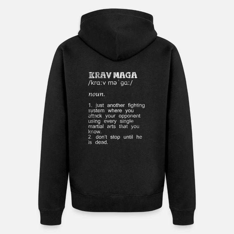 Cadeau krav maga - Veste à capuche bio Premium Unisexe - noir