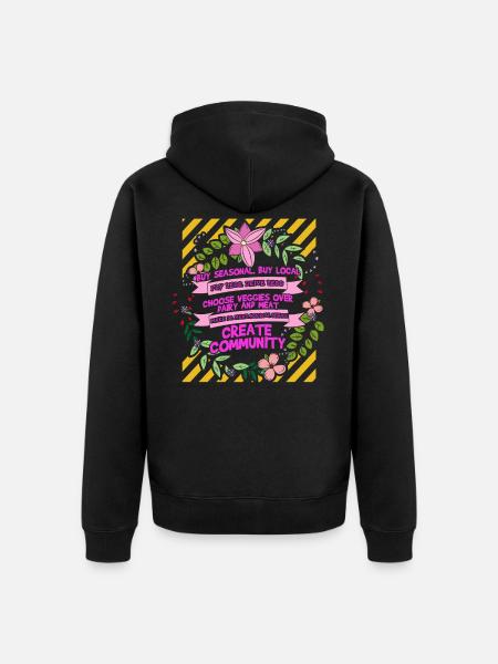 save the planet - Unisex Premium Organic Zip Hoodie - black
