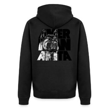 American Akita IV - Veste à capuche bio Premium Unisexe - noir - Dos - Nico (187cm)