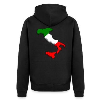 Italy Italy Italia - Unisex Premium Organic Zip Hoodie - black - Back - Nico (187cm)