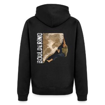 Escalade en bloc - Veste à capuche bio Premium Unisexe - noir - Dos - Nico (187cm)