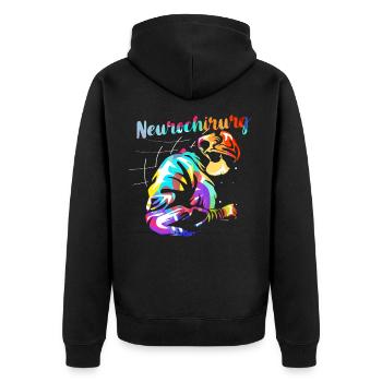 Neurochirurgin Doktor Geschenk - Unisex Premium Bio Zip Hoodie - Schwarz - Hinten - Nico (187cm)