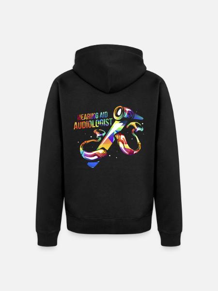 Hörakustiker Geschenk - Unisex Premium Bio Zip Hoodie - Schwarz
