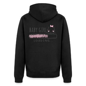 Chemise Enceinte Cadeau Fille, Bébé Fille - Veste à capuche bio Premium Unisexe - noir - Dos - Nico (187cm)